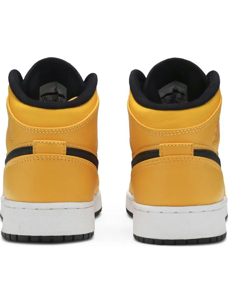 Кроссовки Air Jordan 1 Mid GS University — изображение 6 из 8, черный желтый