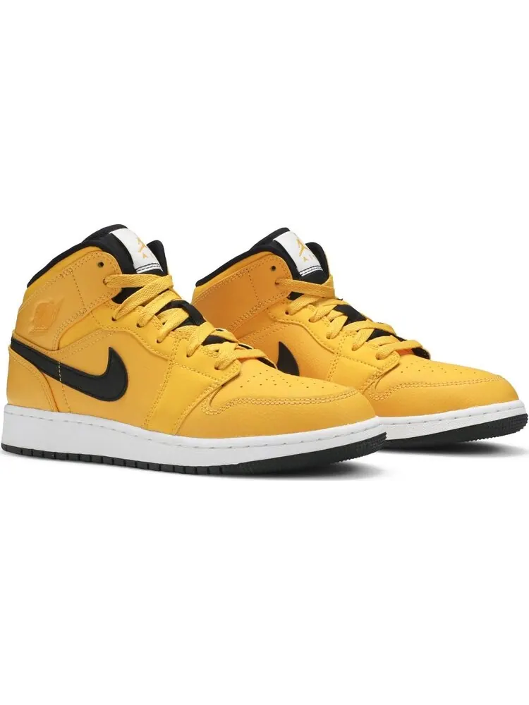 Кроссовки Air Jordan 1 Mid GS University — изображение 8 из 8, черный желтый