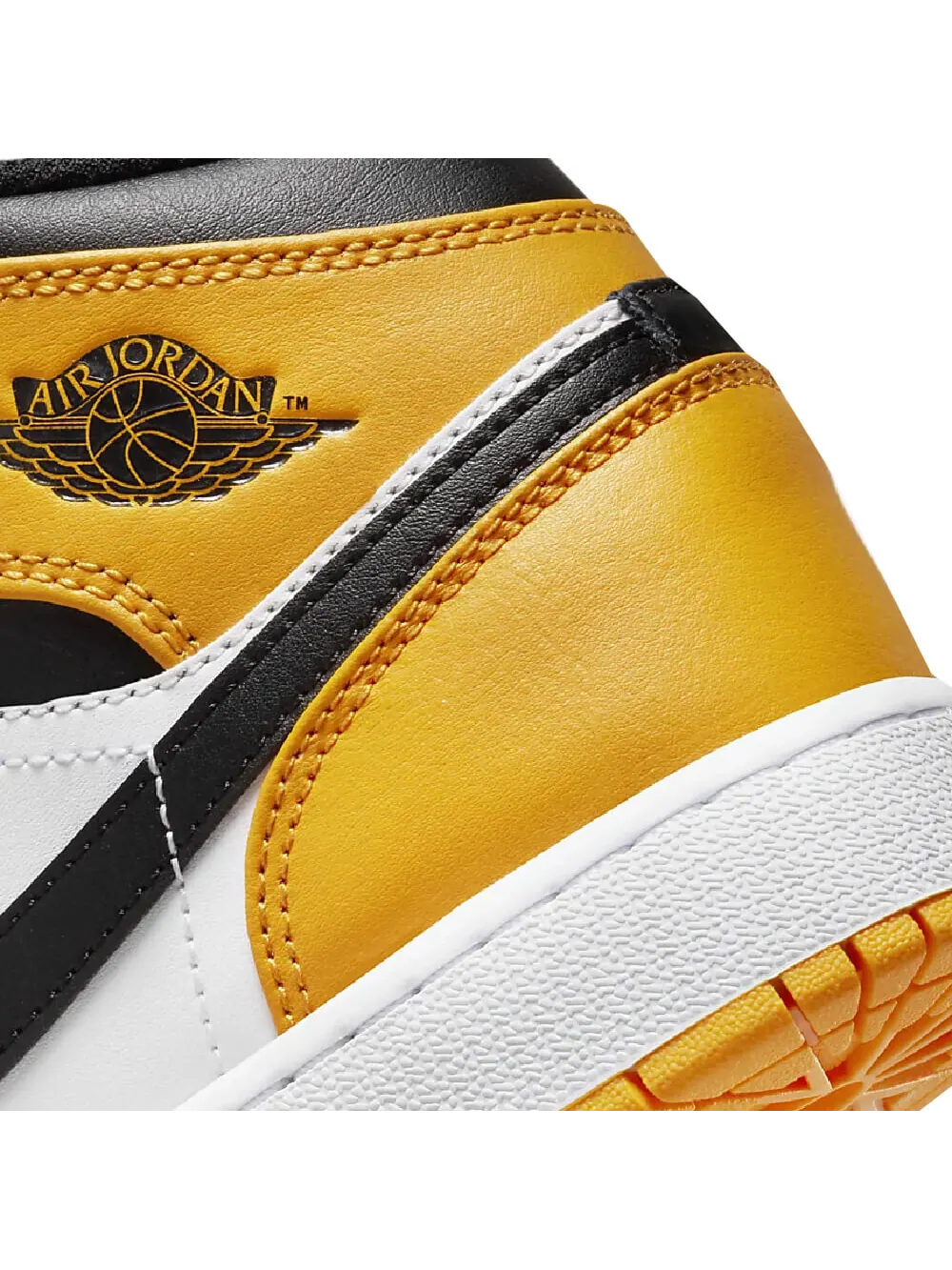 Кроссовки Nike Jordan 1 Mid — изображение 7 из 8, белый/желтый/черный