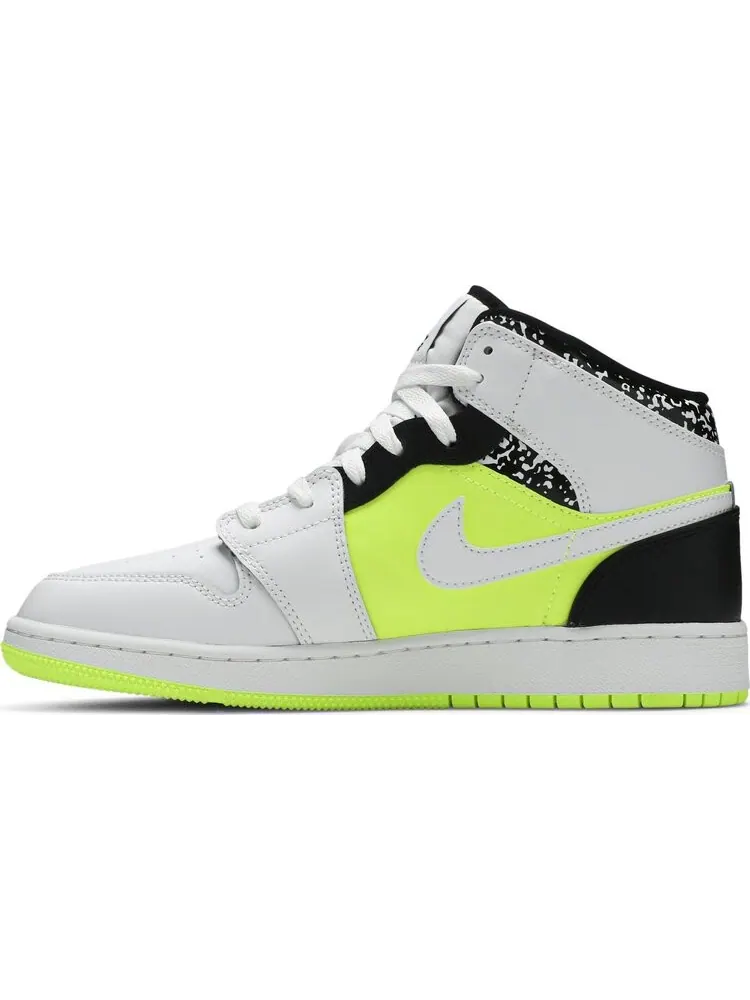 Кроссовки Air Jordan 1 Mid GS Notebook — изображение 3 из 8, белый