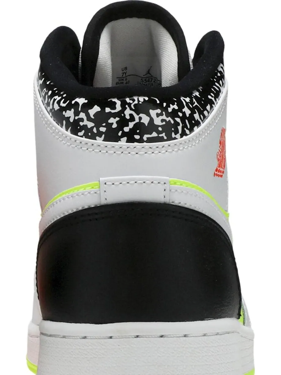 Кроссовки Air Jordan 1 Mid GS Notebook — изображение 7 из 8, белый