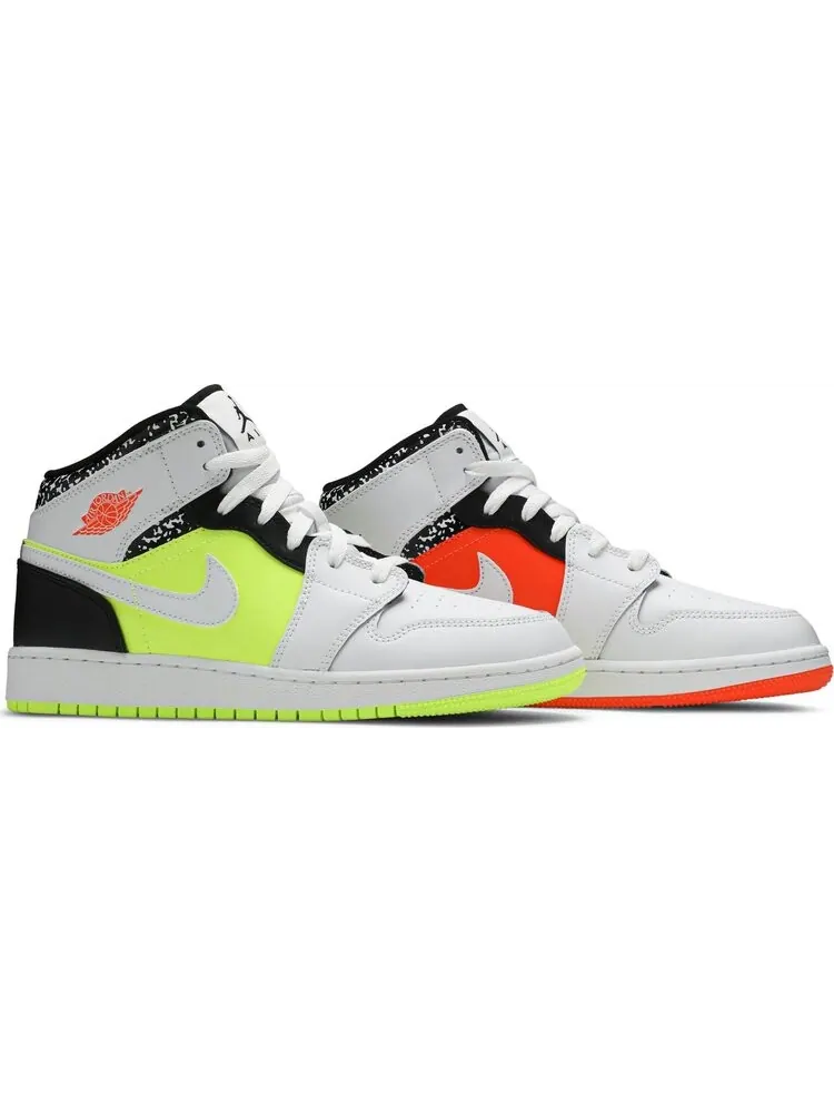 Кроссовки Air Jordan 1 Mid GS Notebook — изображение 8 из 8, белый
