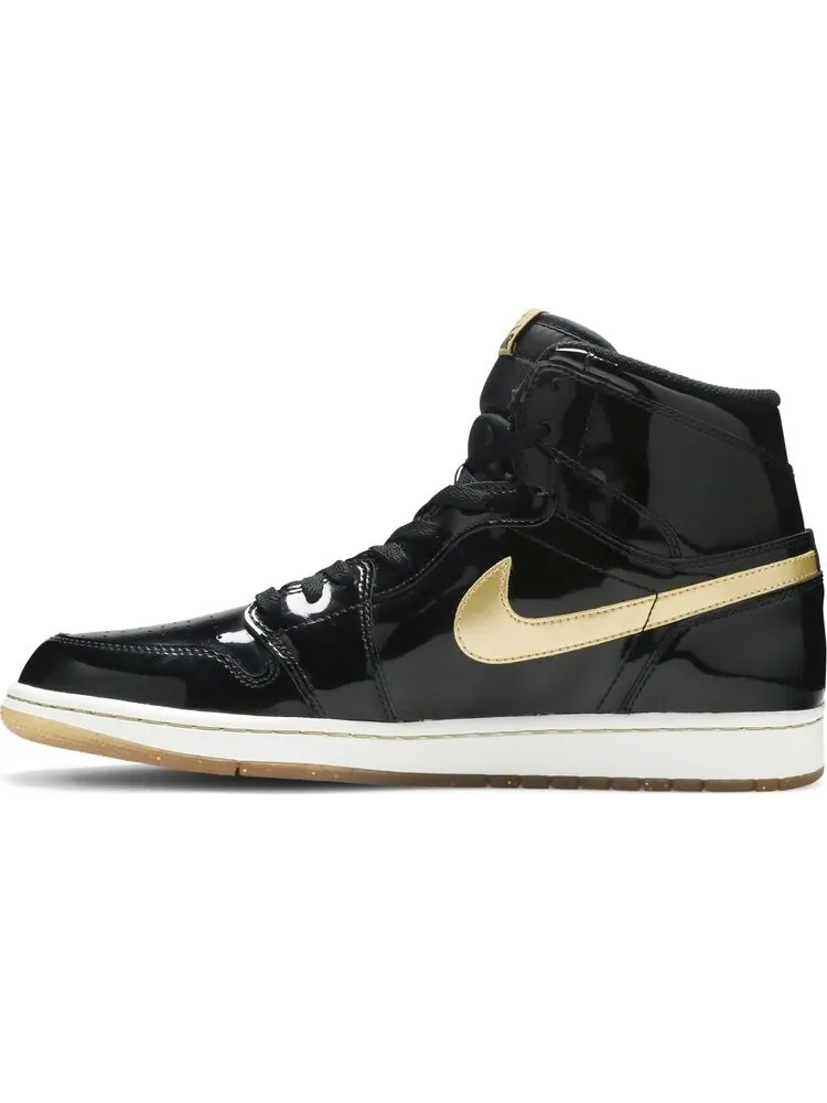 Кроссовки Air Jordan 1 Retro High OG Black Gold PL — изображение 3 из 8, черный