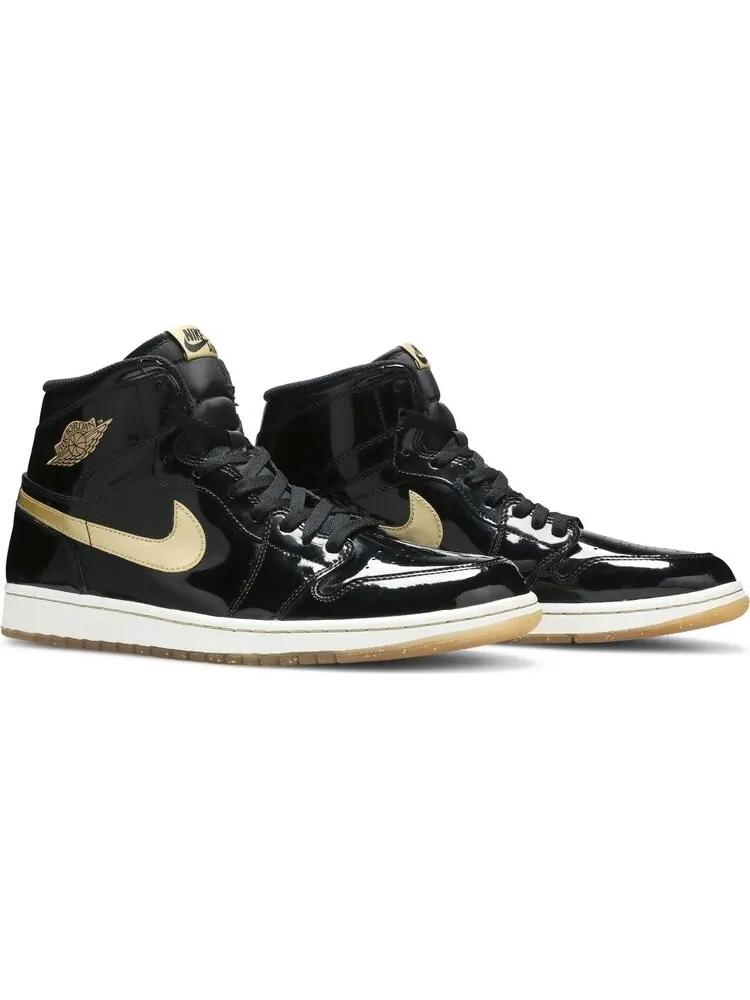 Кроссовки Air Jordan 1 Retro High OG Black Gold PL — изображение 8 из 8, черный