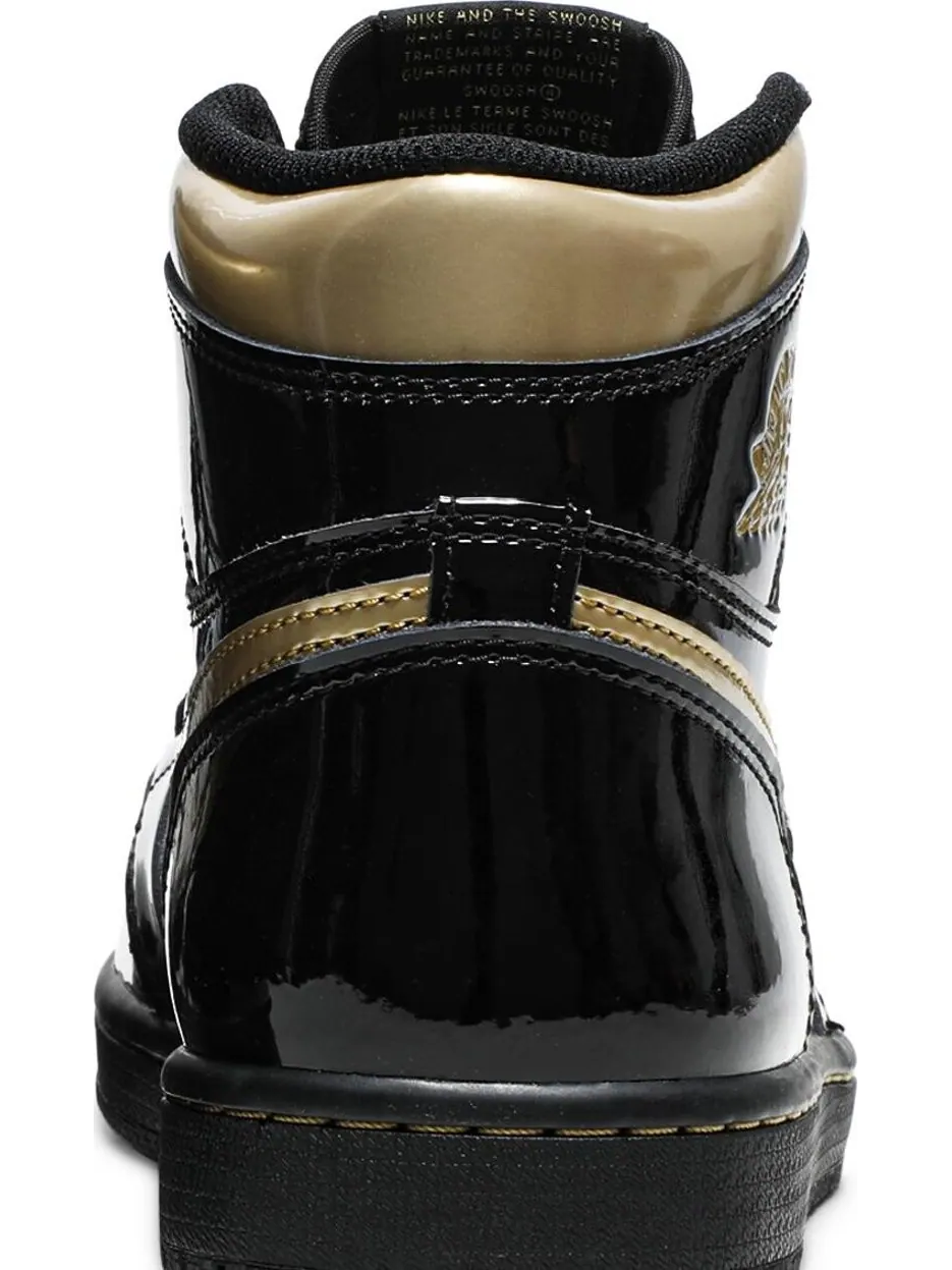Кроссовки Air Jordan 1 Retro High OG Black Metallic Gold — изображение 7 из 8, черный