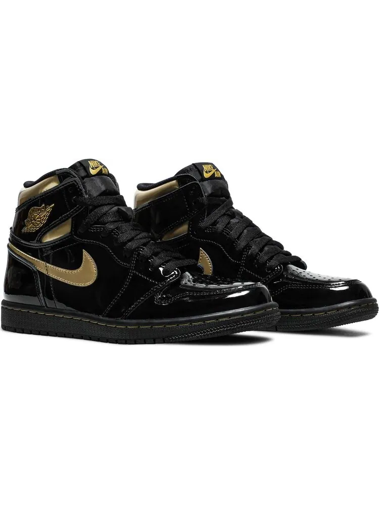 Кроссовки Air Jordan 1 Retro High OG Black Metallic Gold — изображение 8 из 8, черный