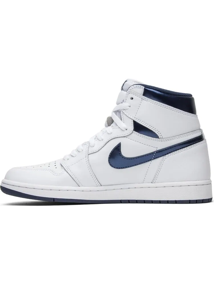 Кроссовки Air Jordan 1 Retro High OG Metallic Navy — изображение 3 из 8, белый