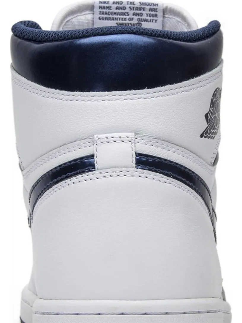Кроссовки Air Jordan 1 Retro High OG Metallic Navy — изображение 7 из 8, белый