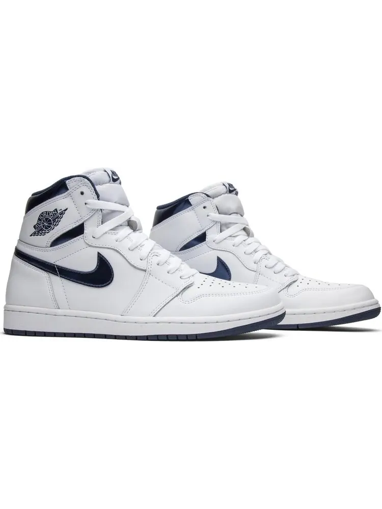 Кроссовки Air Jordan 1 Retro High OG Metallic Navy — изображение 8 из 8, белый