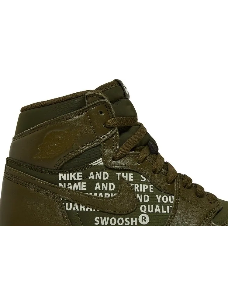 Кроссовки Air Jordan 1 High OG "Olive Canvas" — изображение 2 из 8, зеленый