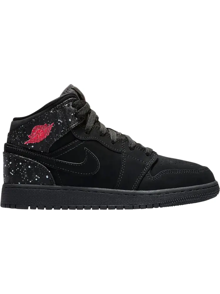 Кроссовки Air Jordan 1 Mid GS Black Rush Pink — изображение 1 из 1, черный