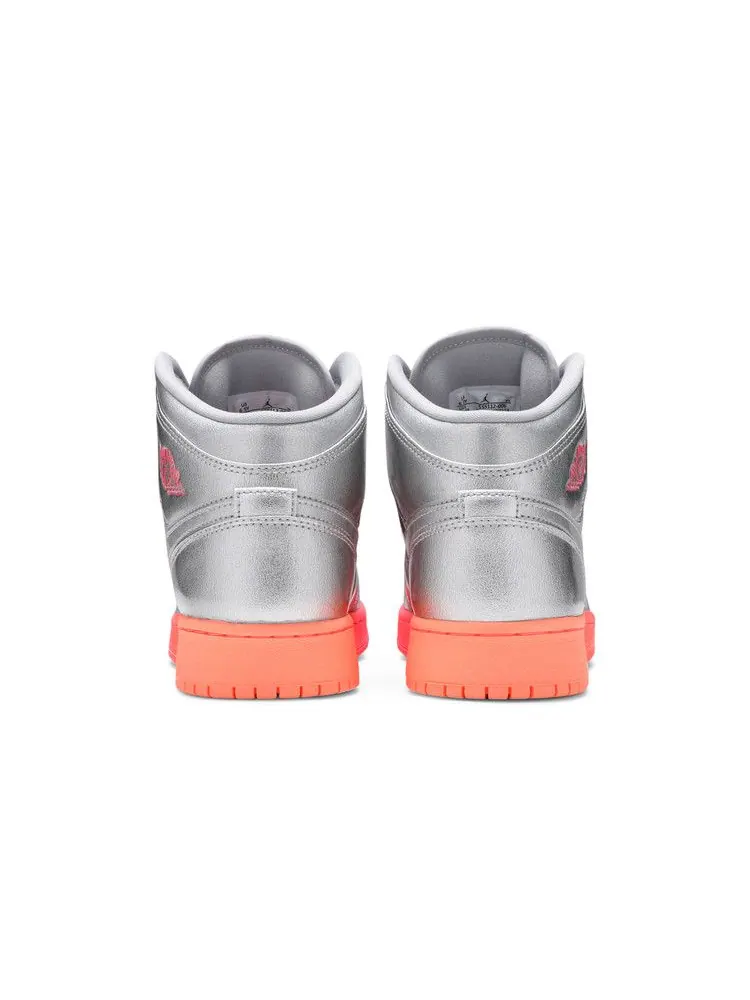 Кроссовки Air Jordan Air Jordan 1 Mid GS 'Metallic Silver Pink Crimson' — изображение 7 из 9