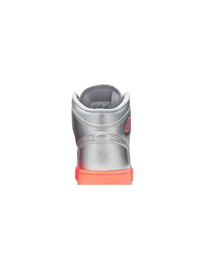 Кроссовки Air Jordan Air Jordan 1 Mid GS 'Metallic Silver Pink Crimson' — изображение 8 из 9