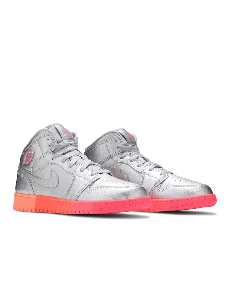 Кроссовки Air Jordan Air Jordan 1 Mid GS 'Metallic Silver Pink Crimson' — изображение 9 из 9
