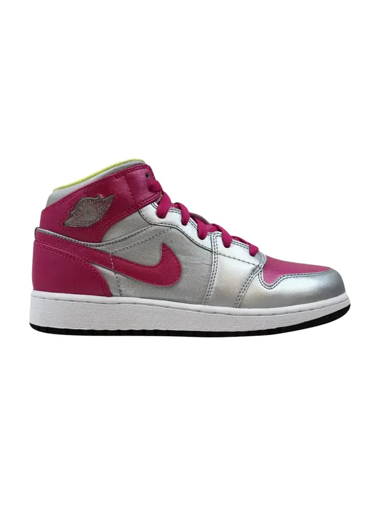 Кроссовки Air Jordan 1 Mid 'Metallic Silver Fusion Pink' — изображение 1 из 1, розовый