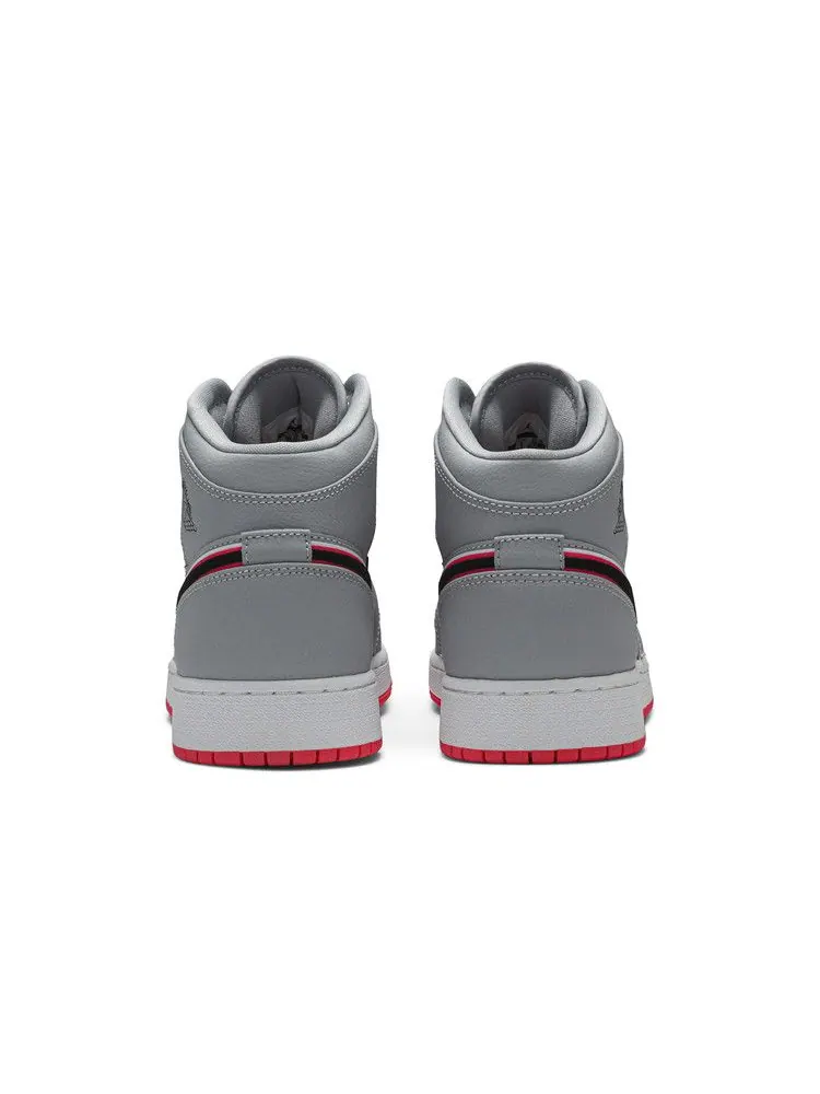 Кроссовки Air Jordan Air Jordan 1 Mid GS 'Wolf Grey Pink' — изображение 7 из 9, серый/розовый/черный