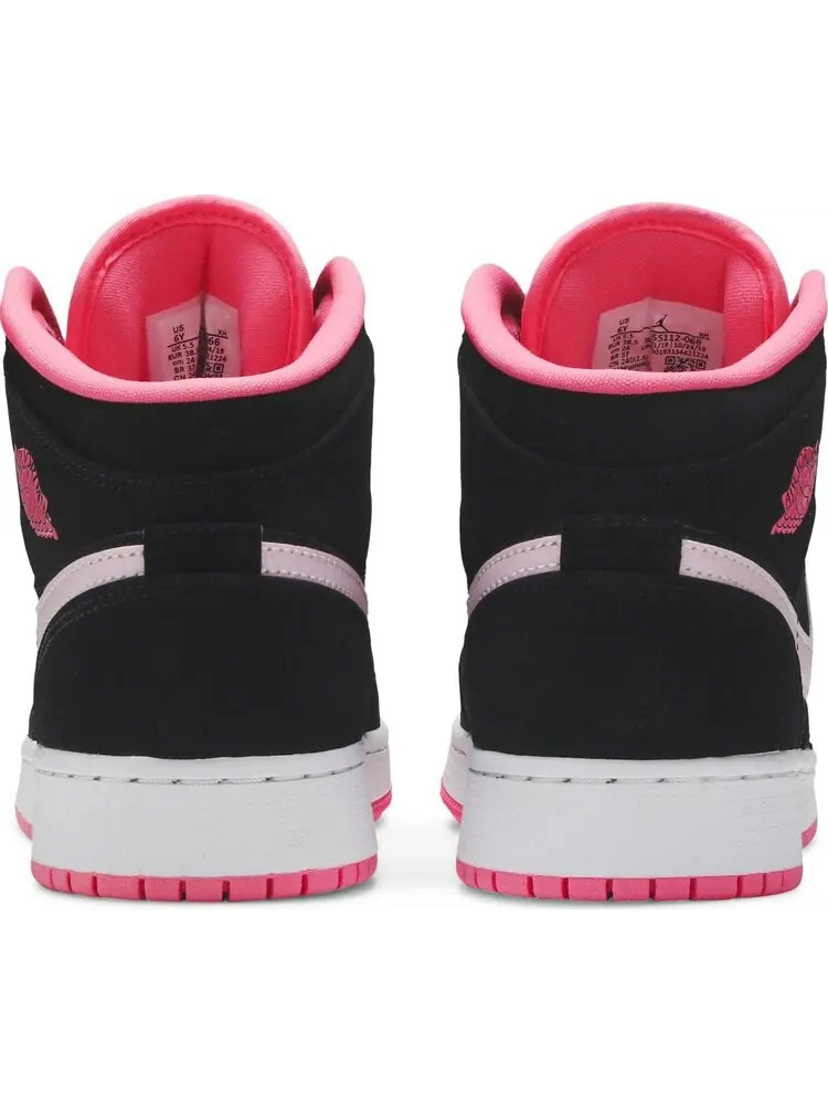 Кроссовки Air Jordan 1 Mid GS Black Digital Pink — изображение 6 из 8, черный