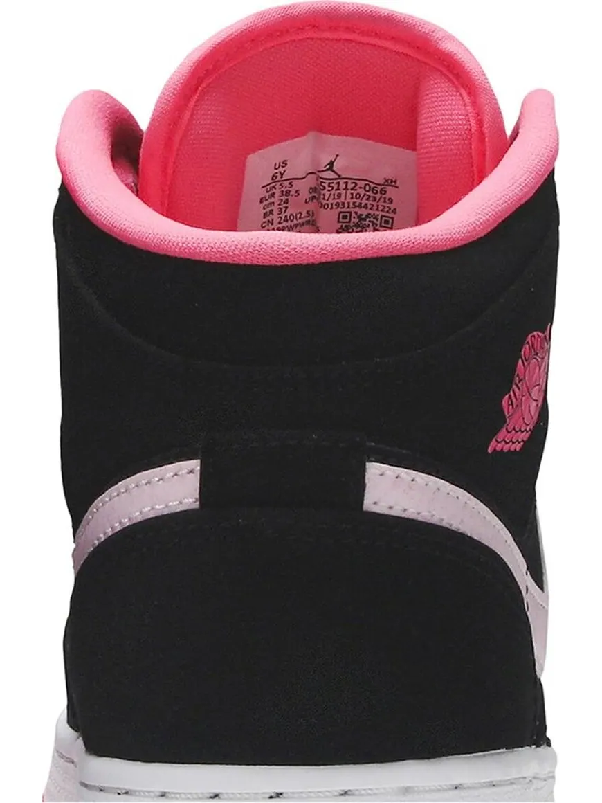 Кроссовки Air Jordan 1 Mid GS Black Digital Pink — изображение 7 из 8, черный