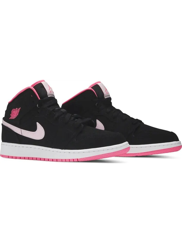 Кроссовки Air Jordan 1 Mid GS Black Digital Pink — изображение 8 из 8, черный