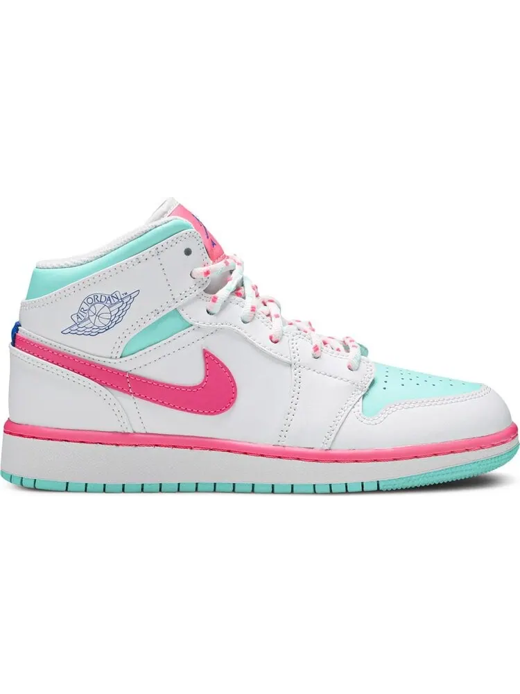 Кроссовки Air Jordan 1 Mid GS Digital Pink — изображение 1 из 8, белый