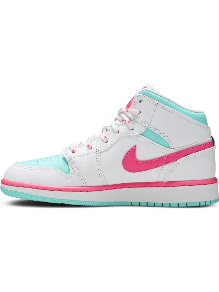 Кроссовки Air Jordan 1 Mid GS Digital Pink — изображение 3 из 8, белый