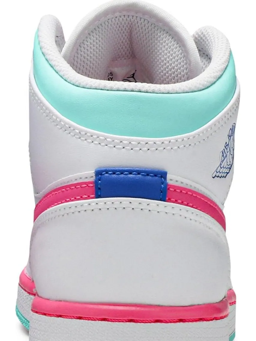 Кроссовки Air Jordan 1 Mid GS Digital Pink — изображение 7 из 8, белый