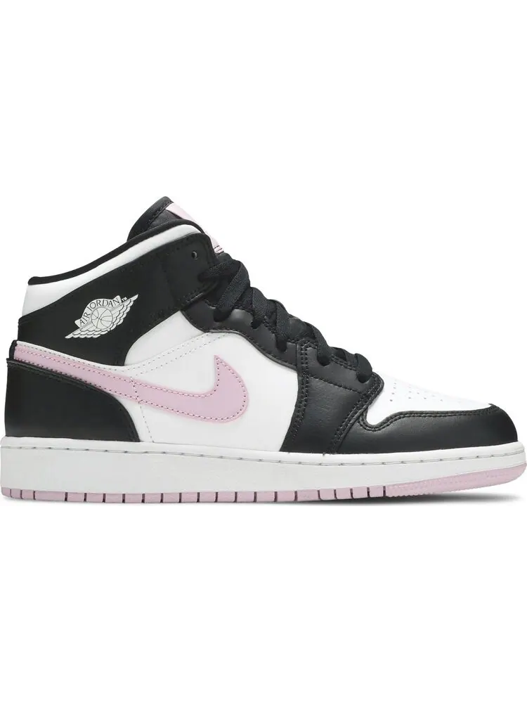 Кроссовки Air Jordan 1 Mid GS White Light Arctic Pink — изображение 1 из 8, белый