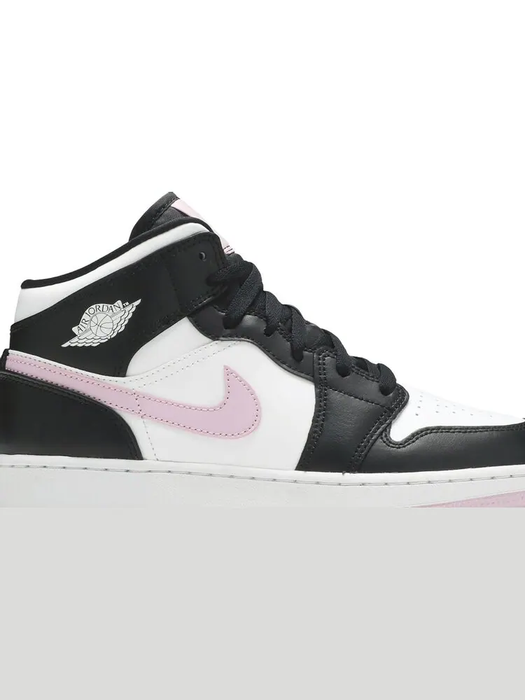 Кроссовки Air Jordan 1 Mid GS White Light Arctic Pink — изображение 2 из 8, белый