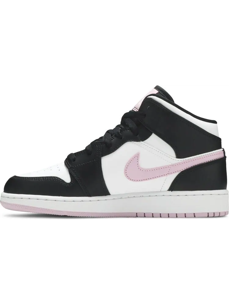 Кроссовки Air Jordan 1 Mid GS White Light Arctic Pink — изображение 3 из 8, белый