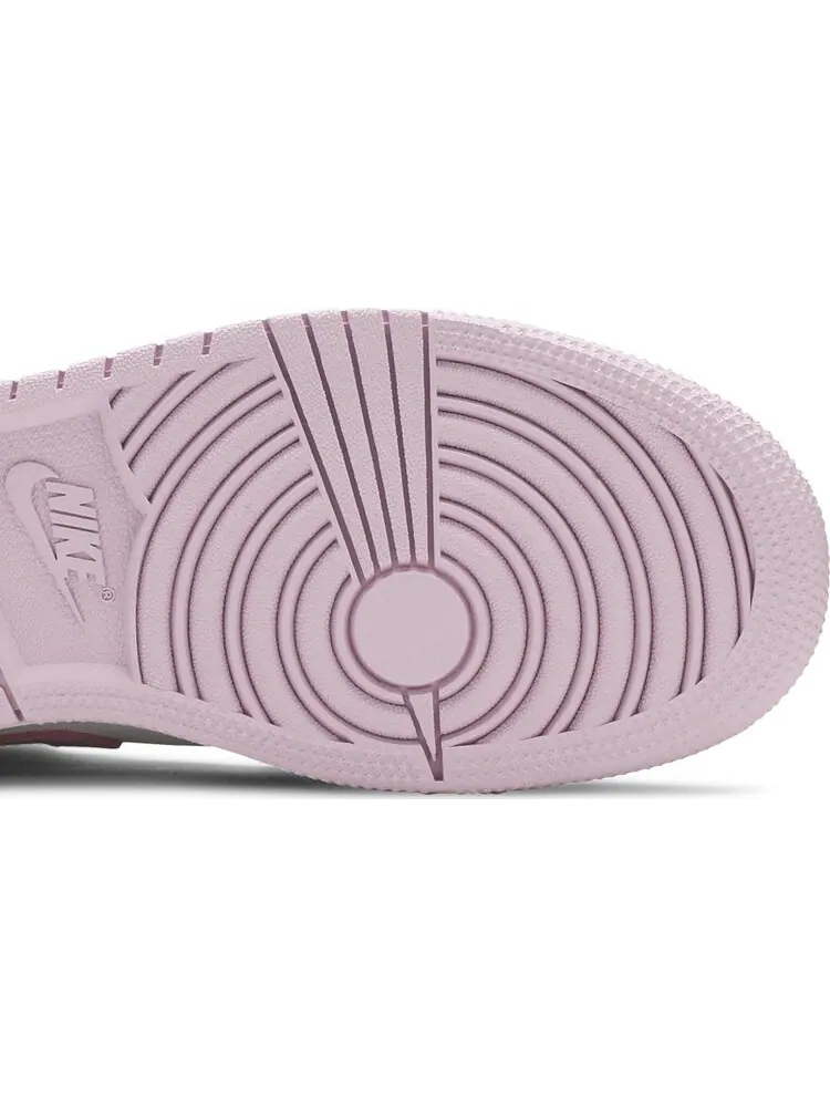 Кроссовки Air Jordan 1 Mid GS White Light Arctic Pink — изображение 5 из 8, белый