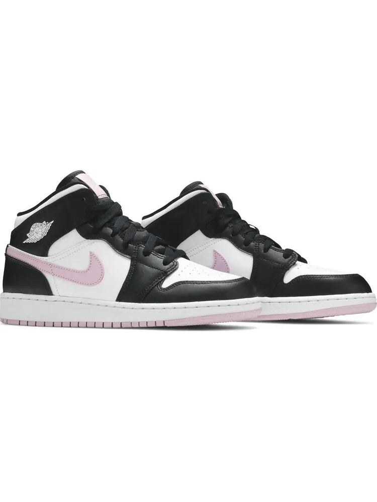 Кроссовки Air Jordan 1 Mid GS White Light Arctic Pink — изображение 8 из 8, белый