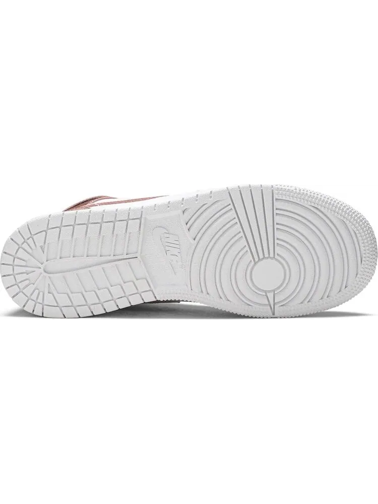 Кроссовки Air Jordan 1 Mid GS White Rose Gold — изображение 4 из 8, розовый