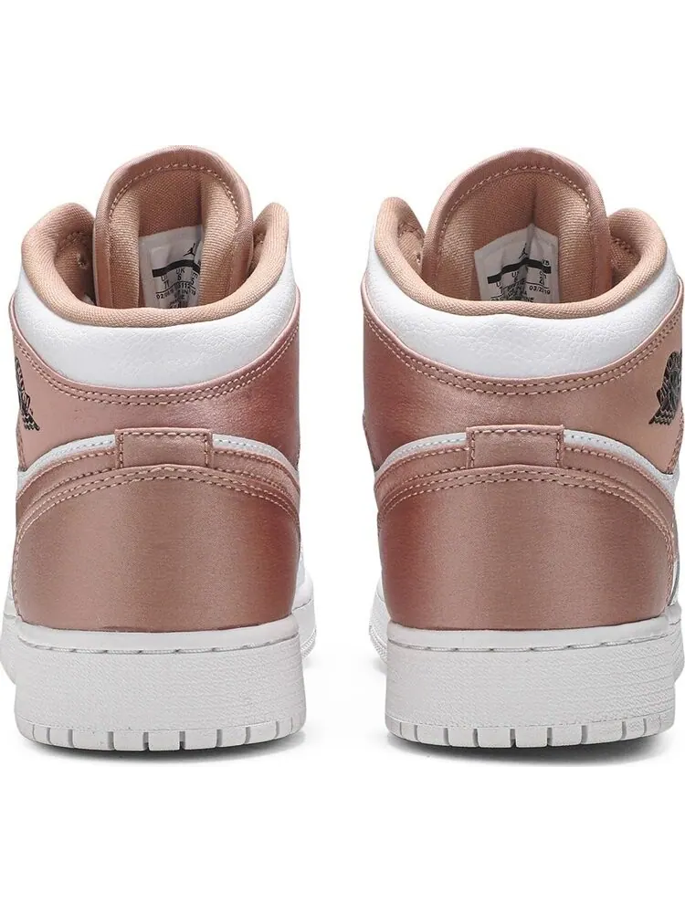Кроссовки Air Jordan 1 Mid GS White Rose Gold — изображение 6 из 8, розовый