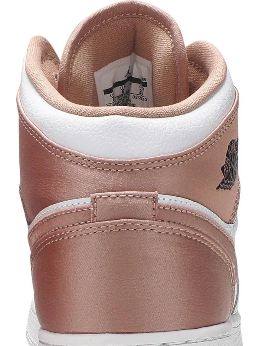 Кроссовки Air Jordan 1 Mid GS White Rose Gold — изображение 7 из 8, розовый