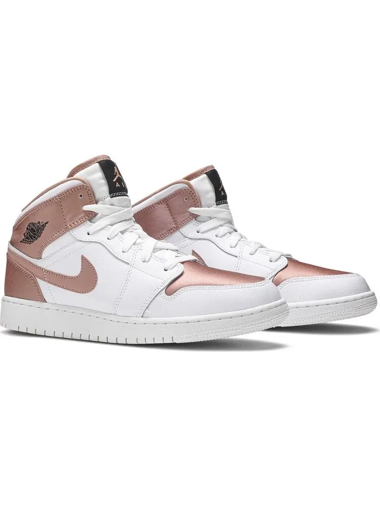 Кроссовки Air Jordan 1 Mid GS White Rose Gold — изображение 8 из 8, розовый
