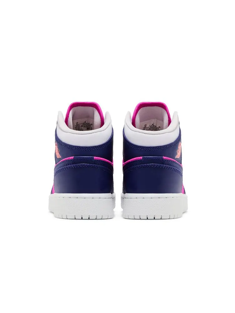 Кроссовки Air Jordan Air Jordan 1 Mid GS 'Regency Purple Fire Pink' — изображение 7 из 9, розовый///фиолетовый