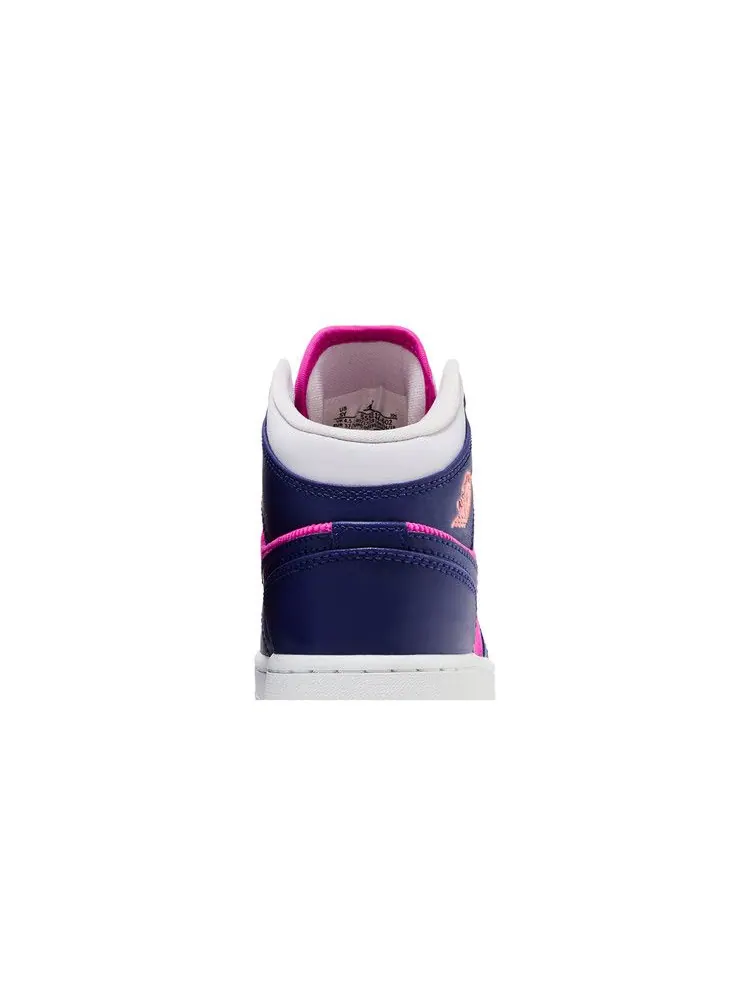 Кроссовки Air Jordan Air Jordan 1 Mid GS 'Regency Purple Fire Pink' — изображение 8 из 9, розовый///фиолетовый