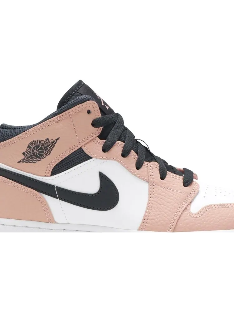 Кроссовки Air Jordan 1 Mid GS Pink Quartz — изображение 2 из 8, розовый