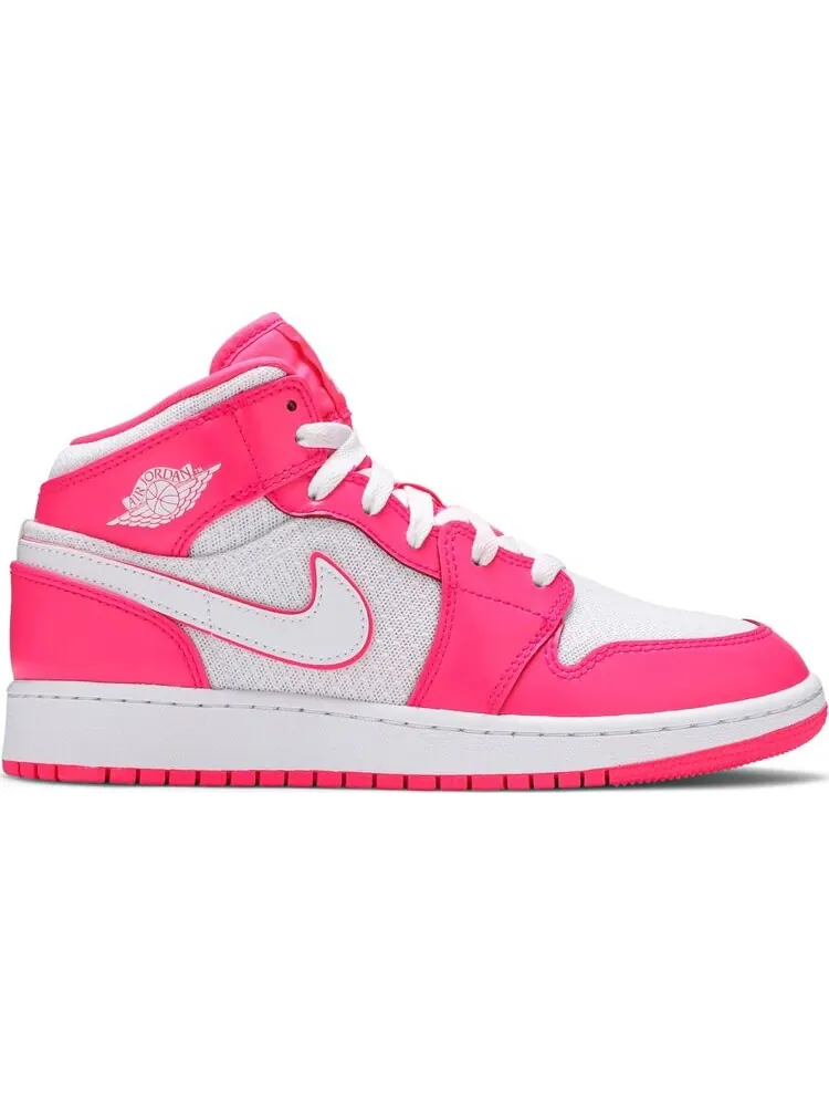 Кроссовки Air Jordan 1 Mid GS Hyper Pink — изображение 1 из 8, розовый