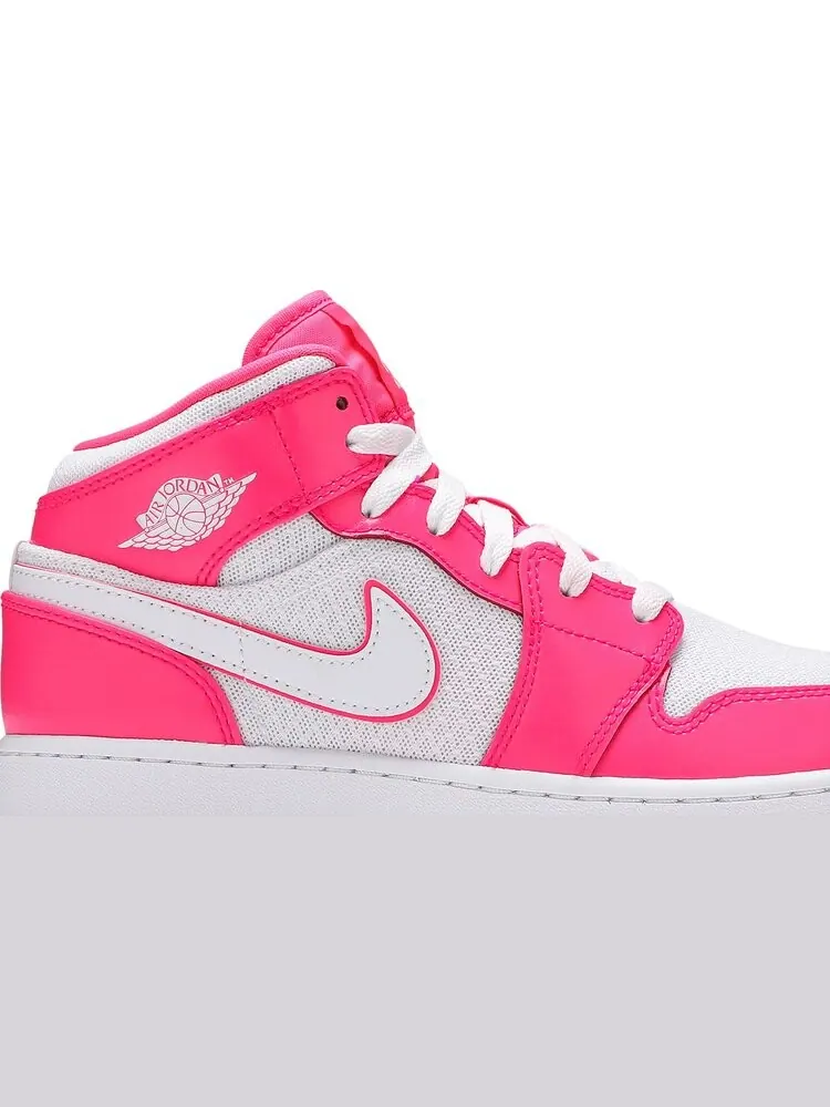 Кроссовки Air Jordan 1 Mid GS Hyper Pink — изображение 2 из 8, розовый