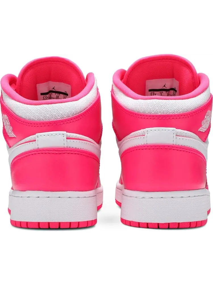Кроссовки Air Jordan 1 Mid GS Hyper Pink — изображение 6 из 8, розовый