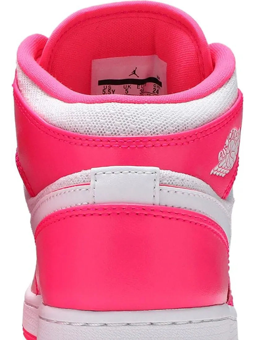 Кроссовки Air Jordan 1 Mid GS Hyper Pink — изображение 7 из 8, розовый