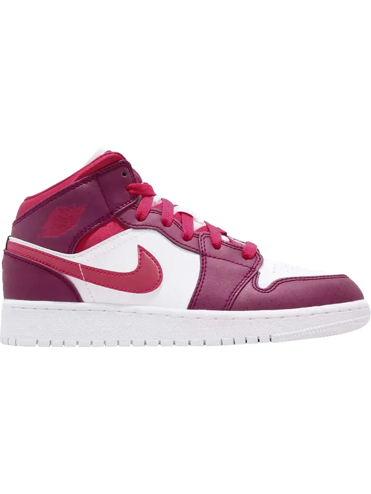Кроссовки Air Jordan 1 Mid GS Rush Pink — изображение 1 из 1, красный