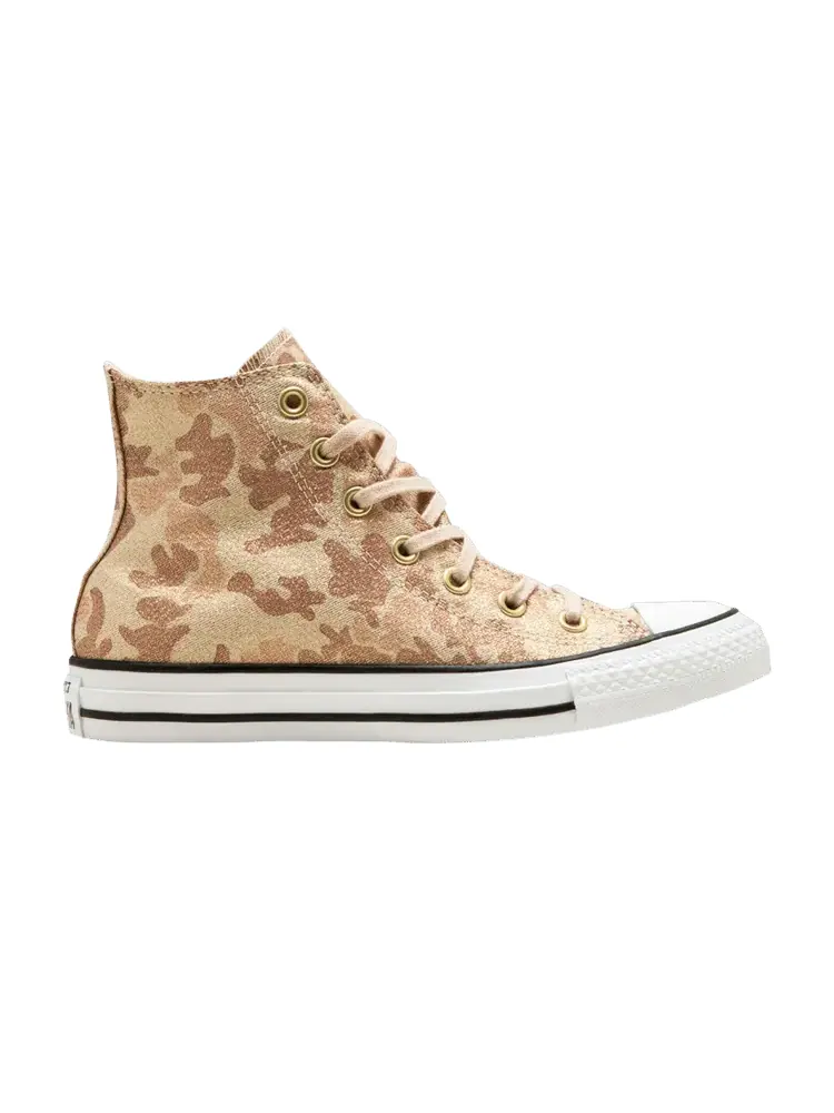 Кроссовки Converse Wmns Chuck Taylor All Star High 'Lurex Camo' — изображение 1 из 1, бежевый/коричневый