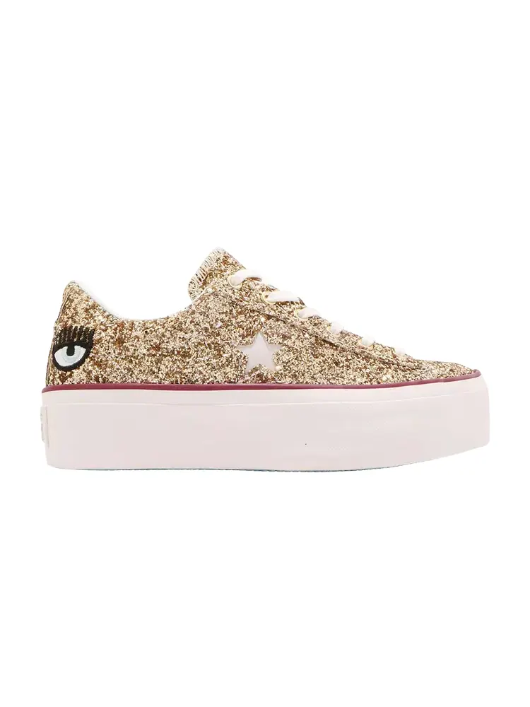Кроссовки Converse Chiara Ferragni x Wmns One Star Platform Ox 'Gold Glacier Blue' — изображение 1 из 1, золото