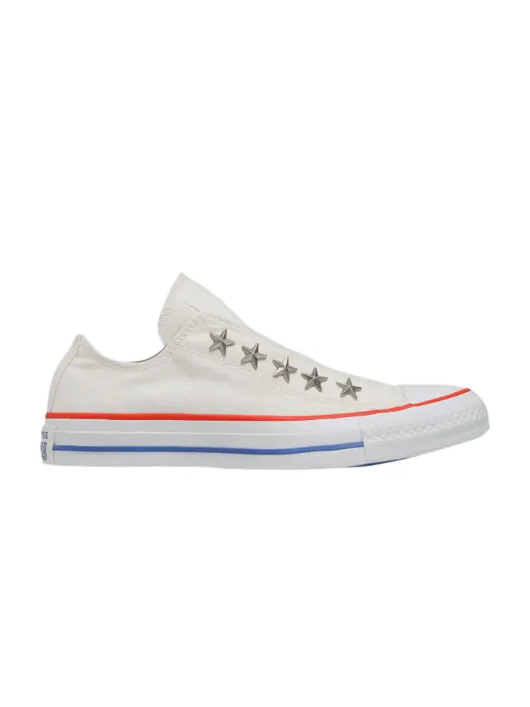 Кроссовки Converse Wmns Chuck Taylor All Star Teen Slip 'Stars Studded' — изображение 1 из 1, винтажный белый/красный