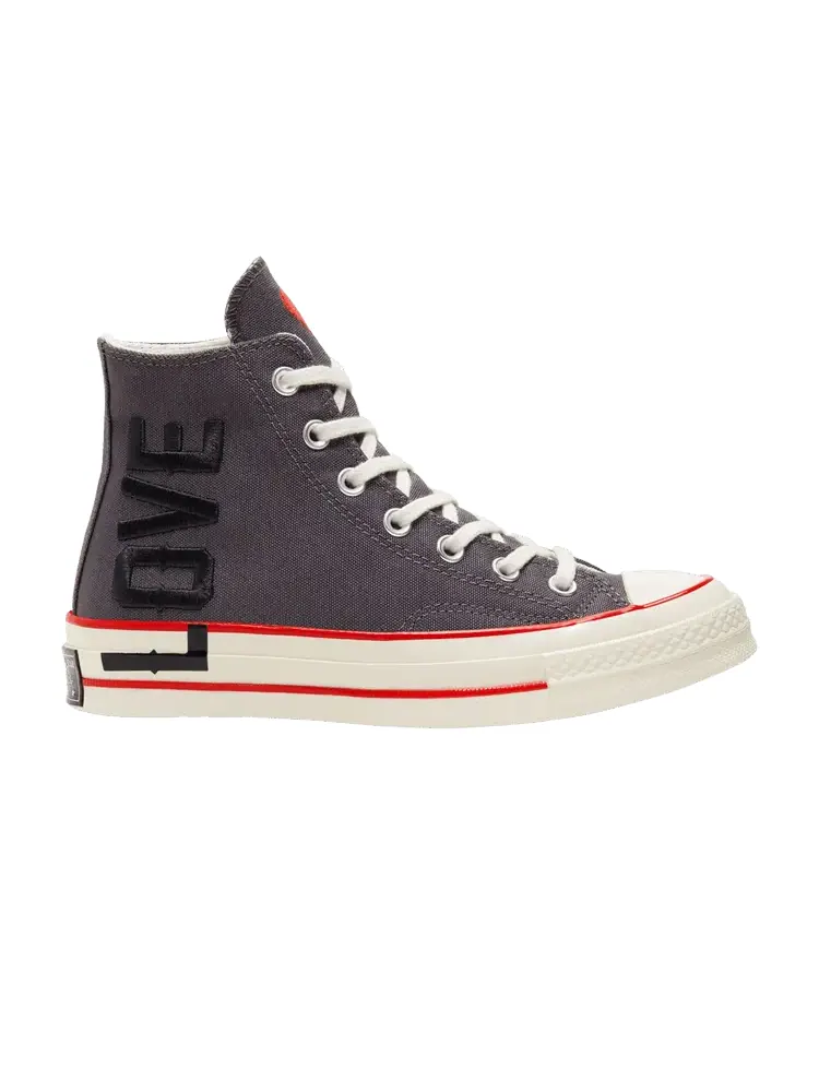 Кроссовки Converse Wmns Chuck 70 High 'Love Fearlessly' — изображение 1 из 1, серый/красный