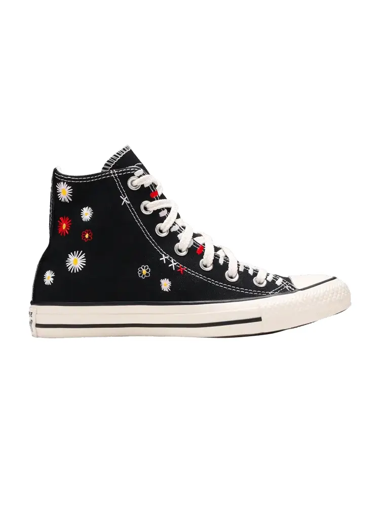 Кроссовки Converse Wmns Chuck Taylor All Star High 'Daisy Embroidery - Black' — изображение 1 из 1