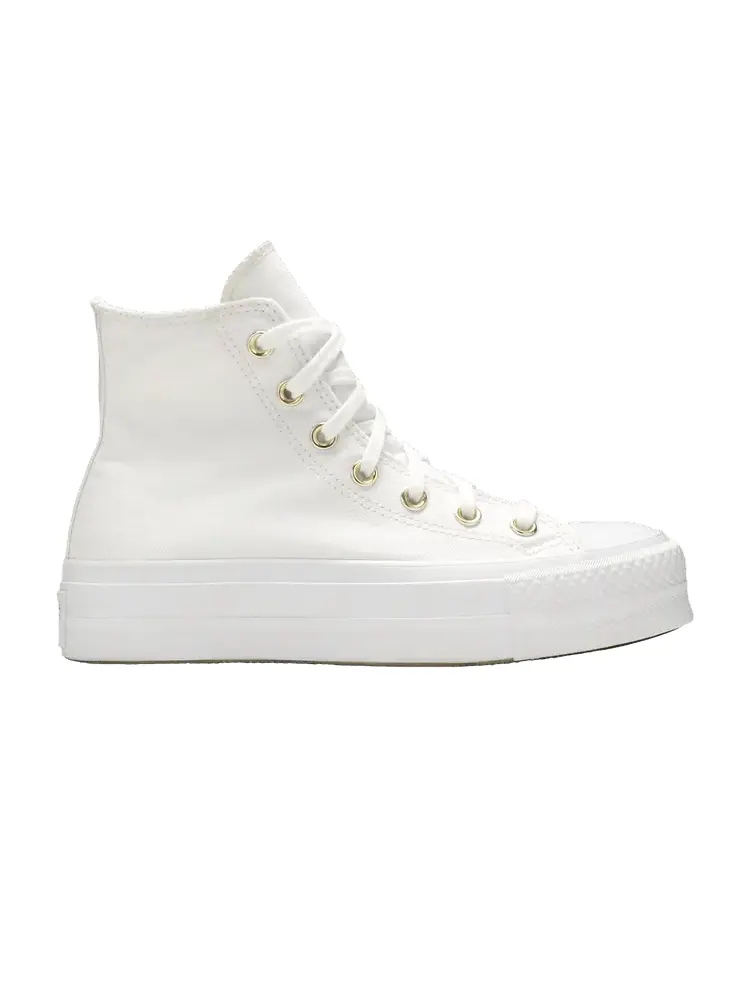 Кроссовки Converse Wmns Chuck Taylor All Star Platform High 'White' — изображение 1 из 1, белый/белый/золотистый