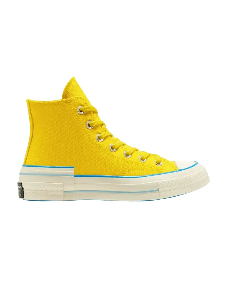 Кроссовки Converse Wmns Chuck 70 High 'Popped Color - Speed Yellow' — изображение 1 из 1, желтый/синий